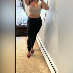 Leather skinny jeans